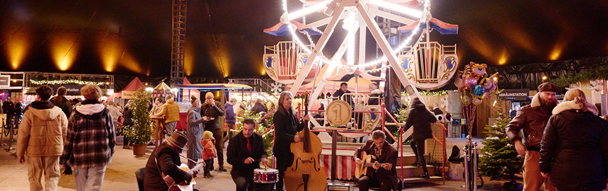 Weihnachtsfeier im Winterspektakel Hamburg mit Live-Musik